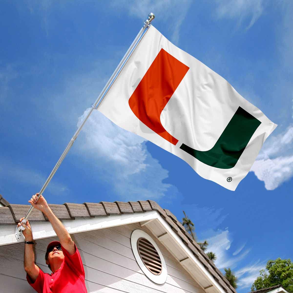 WinCraft Hurricanes White 3x5 Banner Flag - Sports Collectibles, Sports Memorabilia, Sports Fan Shop, Sports Gifts