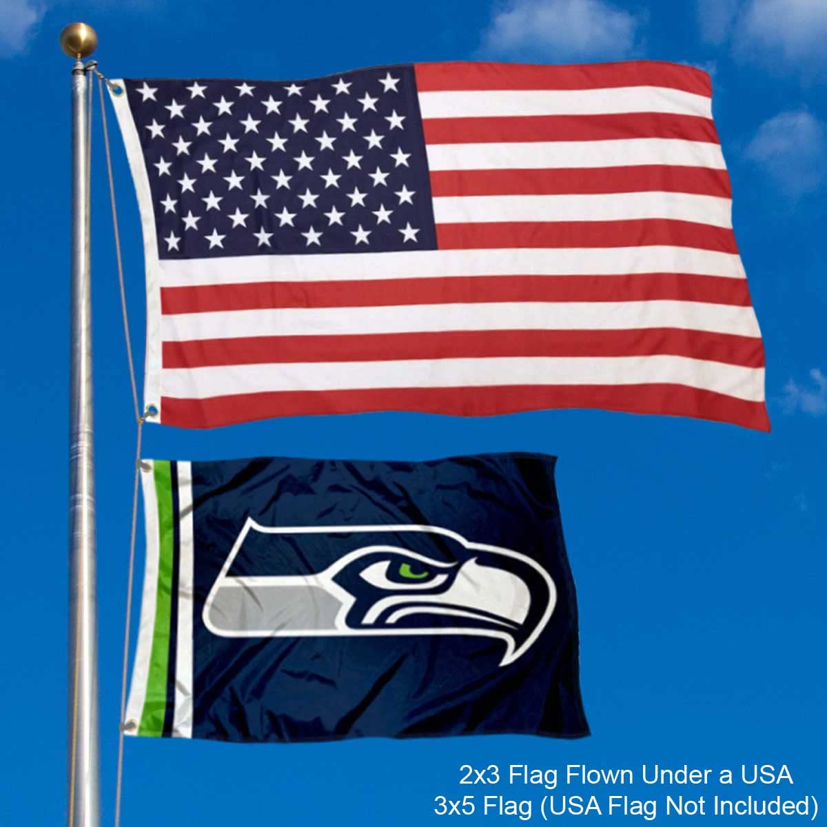 WinCraft Seahawks 2x3 Feet Flag - Sports Collectibles, Sports Memorabilia, Sports Fan Shop, Sports Gifts