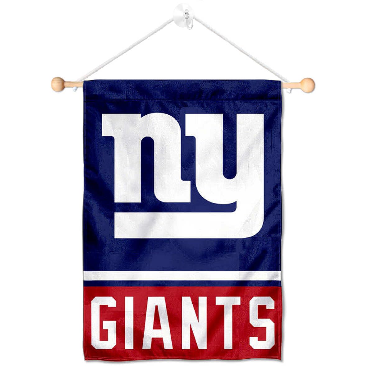 New York Giants Banner Window Wall Hanging Flag with Suction Cup - Sports Collectibles, Sports Memorabilia, Sports Fan Shop, Sports Gifts
