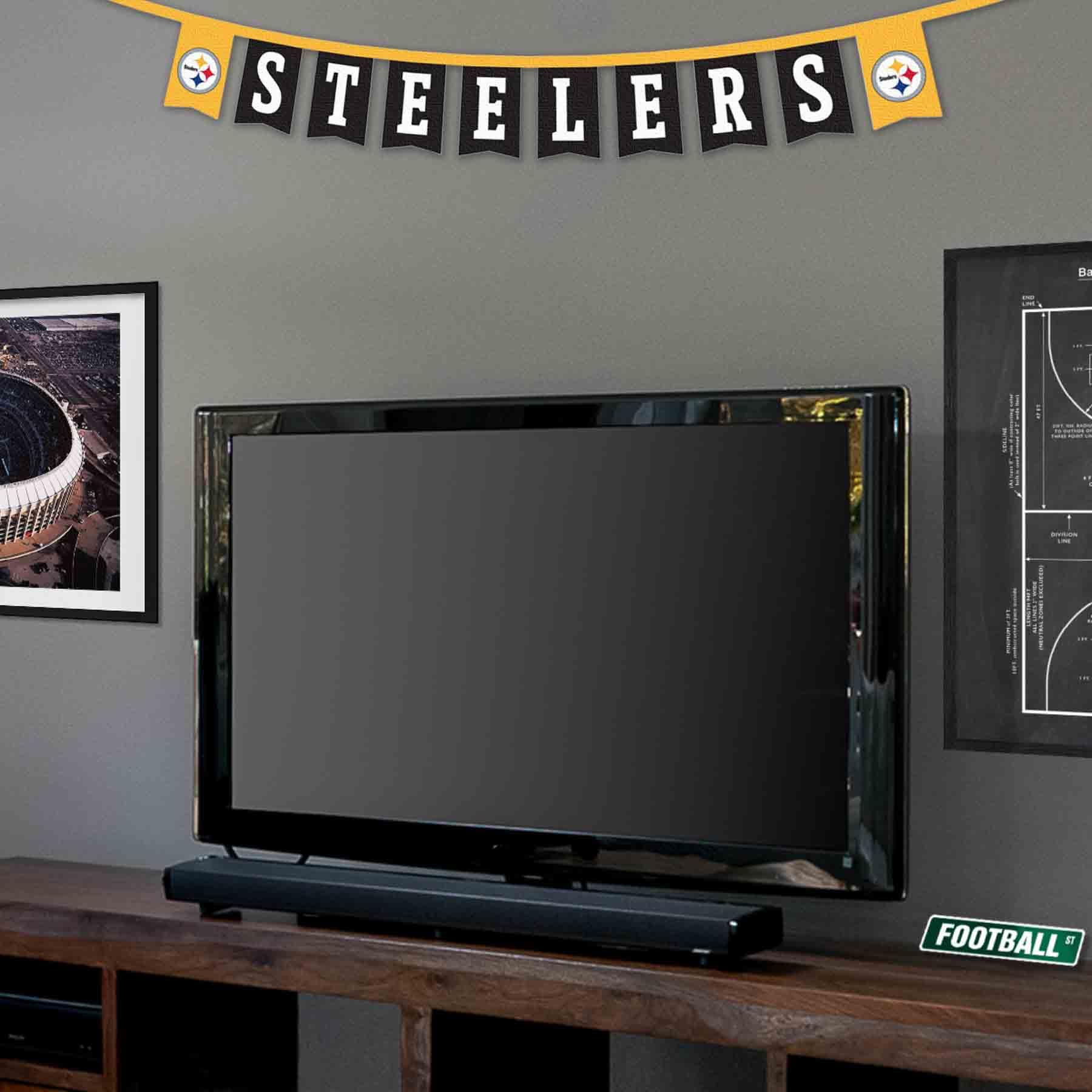 WinCraft Pittsburgh Steelers Banner String Pennant Flags - Sports Collectibles, Sports Memorabilia, Sports Fan Shop, Sports Gifts