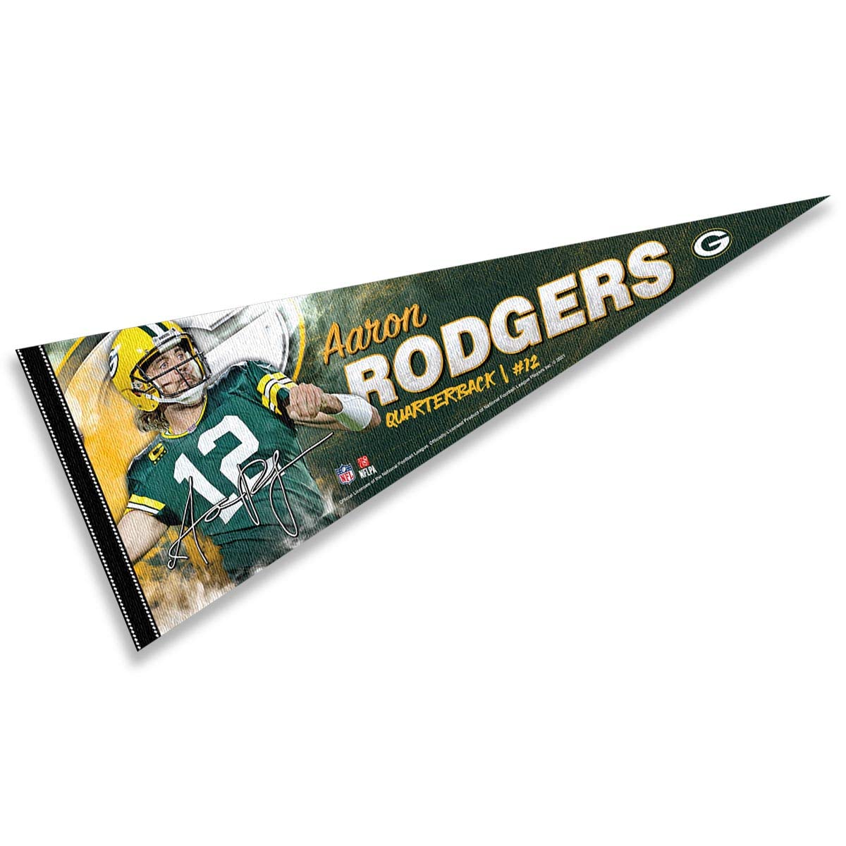 WinCraft Green Bay Packers Rodgers Pennant Banner Flag - Sports Collectibles, Sports Memorabilia, Sports Fan Shop, Sports Gifts