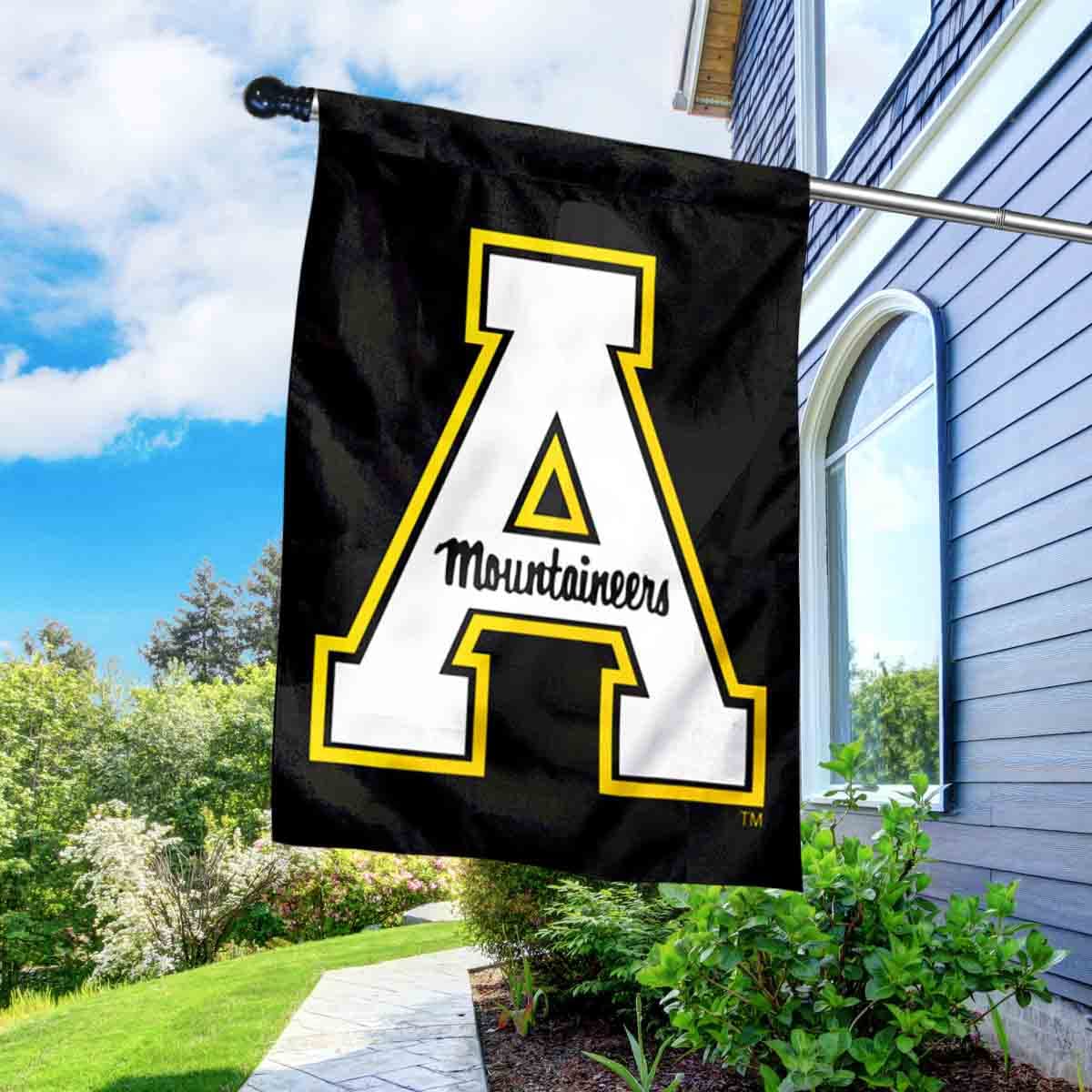 Appalachian State Mountaineers Double Sided House Flag with Flag Pole Set - Sports Collectibles, Sports Memorabilia, Sports Fan Shop, Sports Gifts