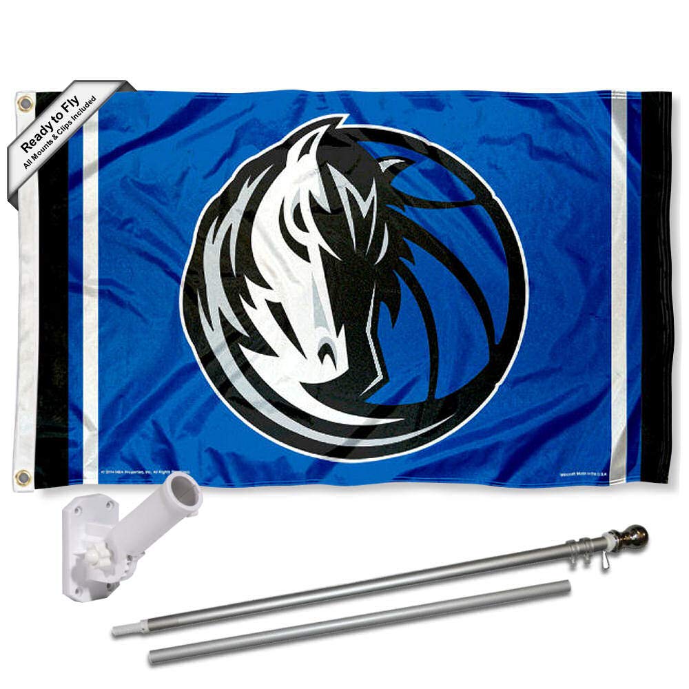 WinCraft Dallas Mavericks Flag Pole and Bracket Set - Sports Collectibles, Sports Memorabilia, Sports Fan Shop, Sports Gifts