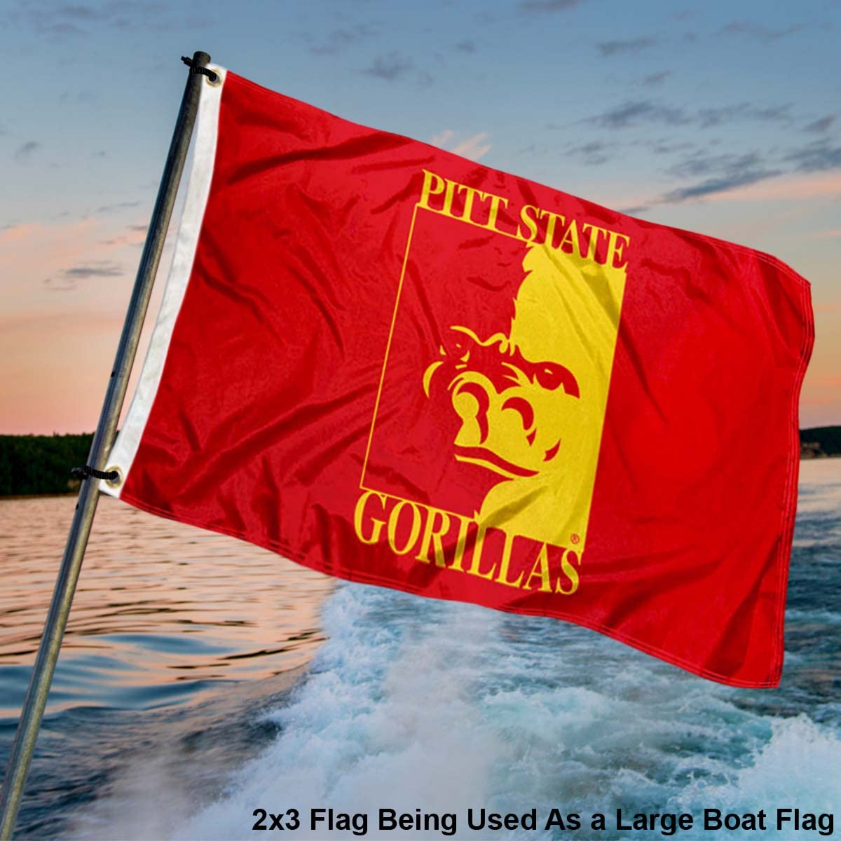 College Flags & Banners Co. Pittsburg State Gorillas 2x3 Foot Flag - Sports Collectibles, Sports Memorabilia, Sports Fan Shop, Sports Gifts