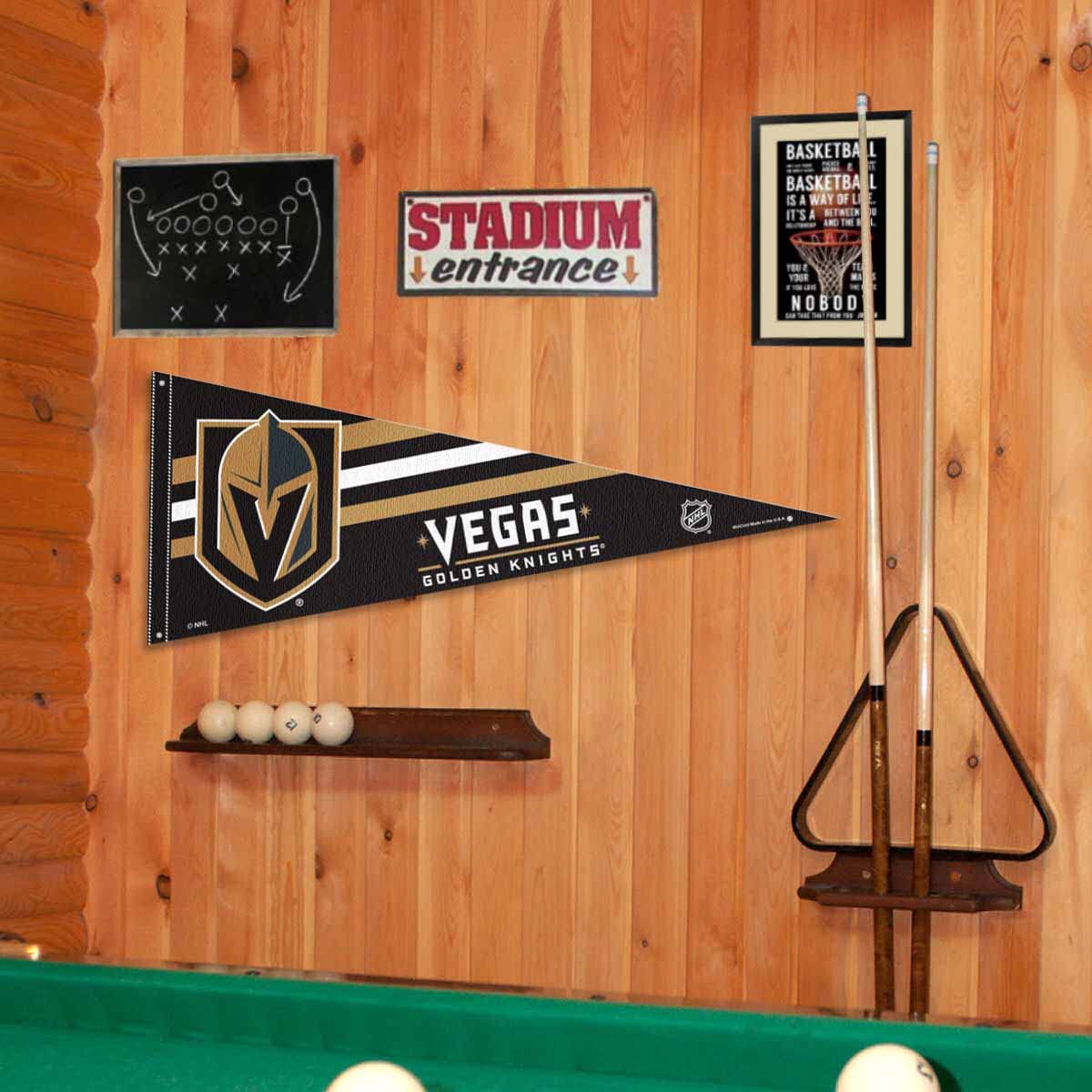 Vegas Golden Knights Pennant Flag and Wall Tack Pads Mounts - Sports Collectibles, Sports Memorabilia, Sports Fan Shop, Sports Gifts