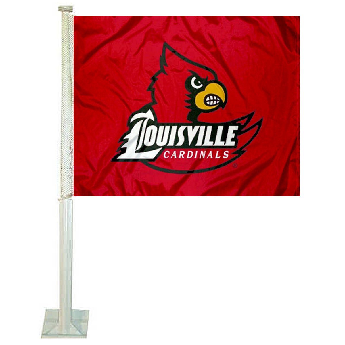 College Flags & Banners Co. Louisville Cardinals Red Car Flag - Sports Collectibles, Sports Memorabilia, Sports Fan Shop, Sports Gifts