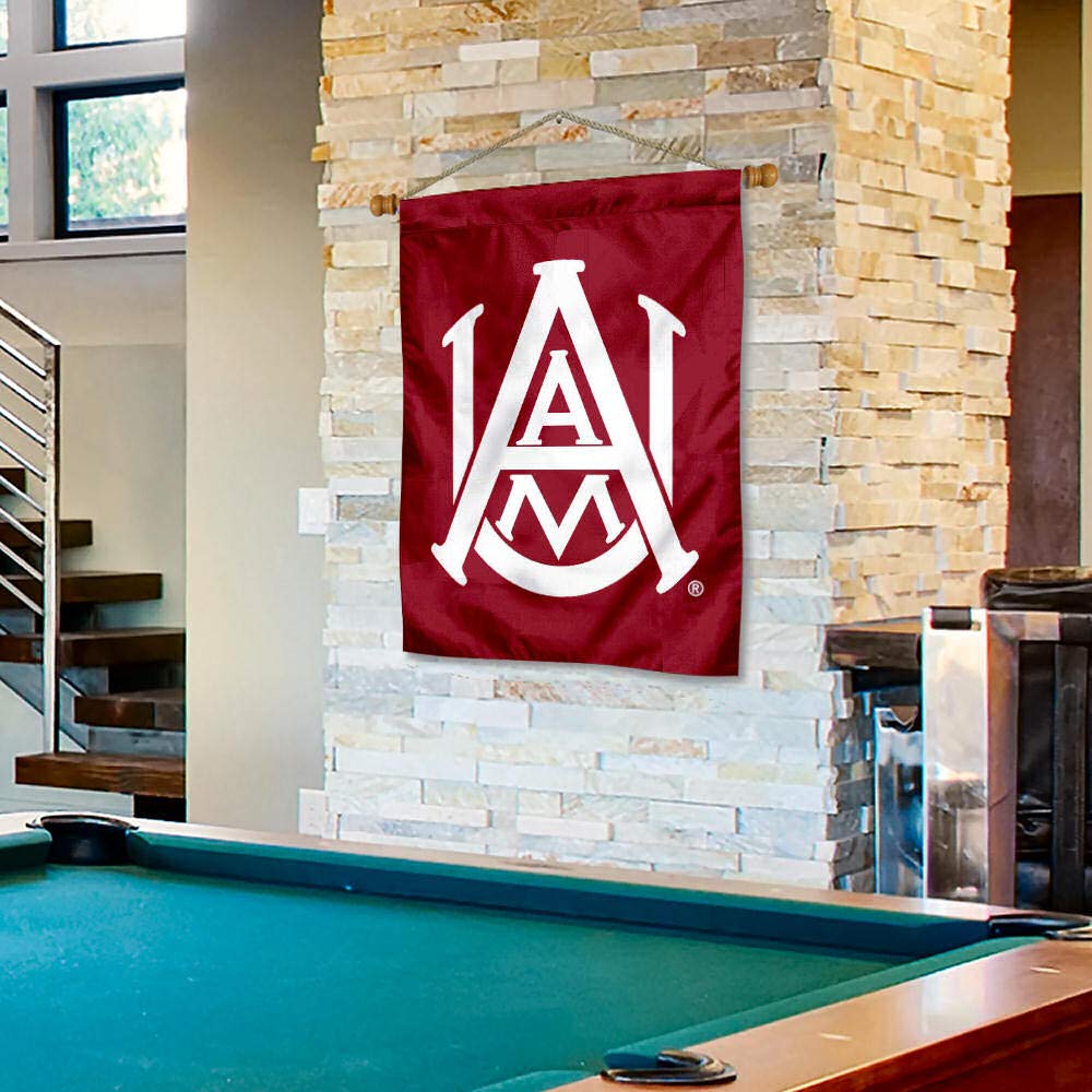 Alabama A&M University Banner Flag and Wood Banner Pole Set - Sports Collectibles, Sports Memorabilia, Sports Fan Shop, Sports Gifts