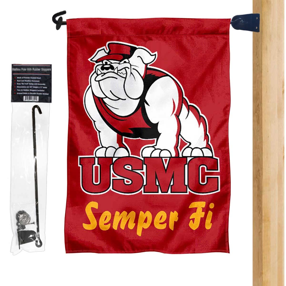 US Marines Garden Flag and Mailbox Post Pole Mount Holder Set - Sports Collectibles, Sports Memorabilia, Sports Fan Shop, Sports Gifts