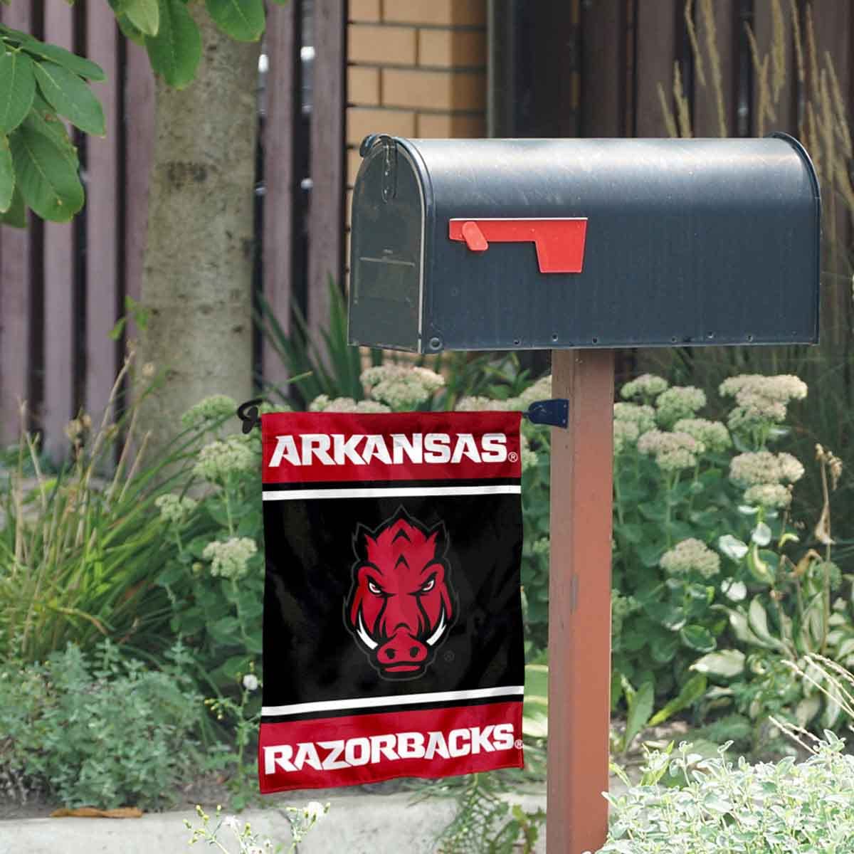 College Flags & Banners Co. Arkansas Razorbacks Garden Flag and Mailbox Post Pole Mount Holder Set - Sports Collectibles, Sports Memorabilia, Sports Fan Shop, Sports Gifts