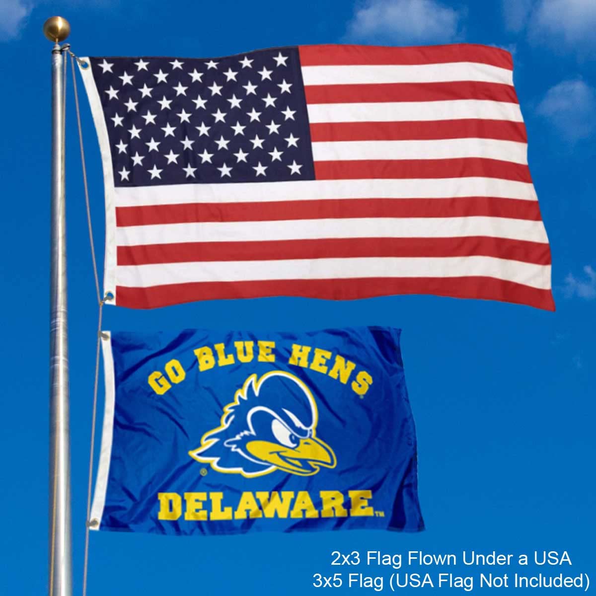 College Flags & Banners Co. Delaware Blue Hens 2x3 Foot Flag - Sports Collectibles, Sports Memorabilia, Sports Fan Shop, Sports Gifts