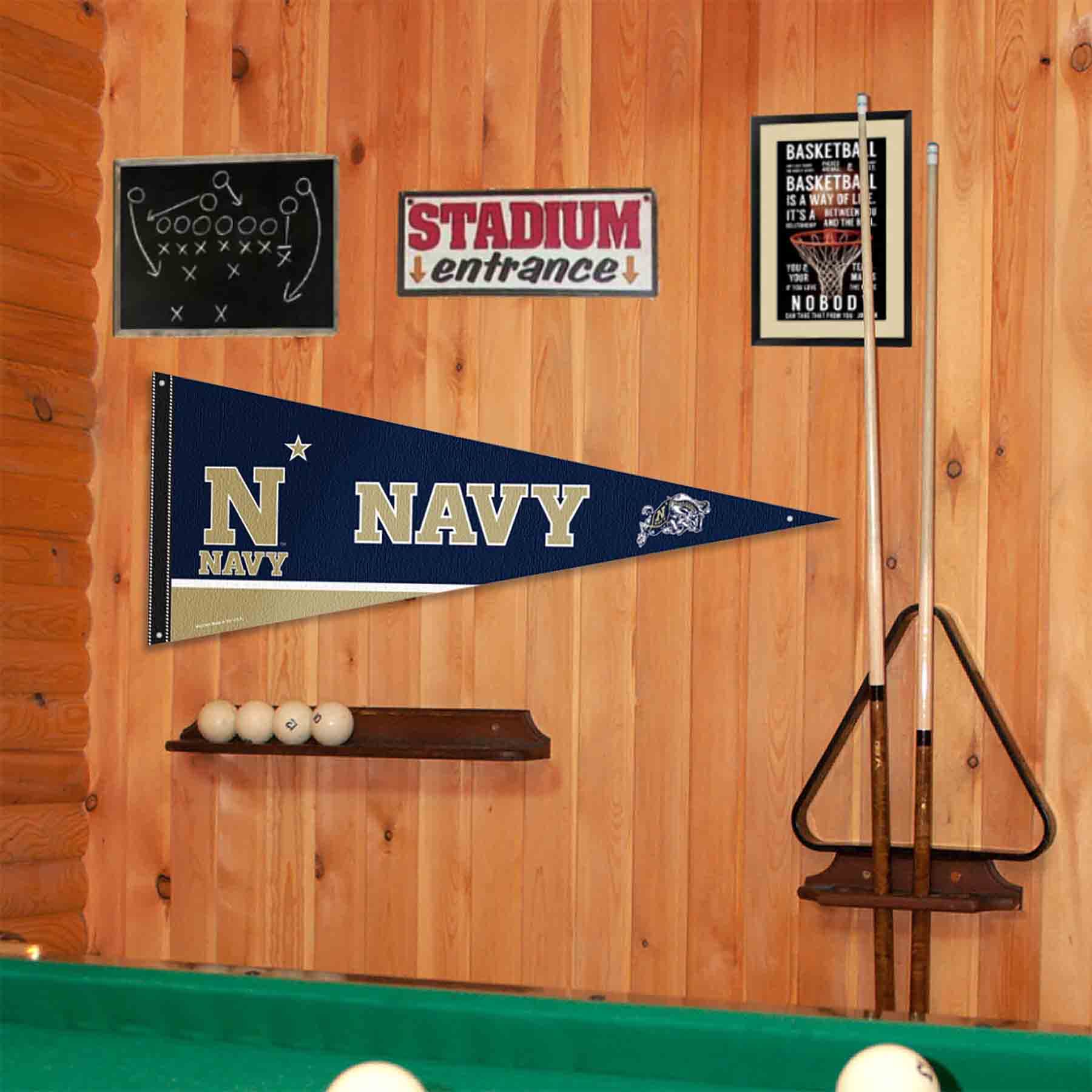 College Flags & Banners Co. US Navy Midshipmen Pennant Flag and Wall Tack Mount Pads - Sports Collectibles, Sports Memorabilia, Sports Fan Shop, Sports Gifts