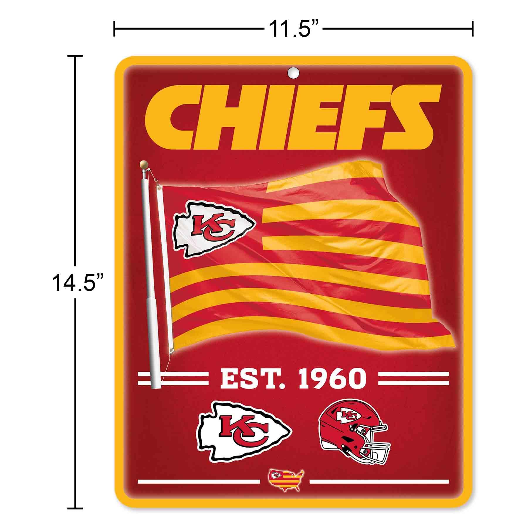 WinCraft Kansas City Chiefs Americana Banner Flag Sign - Sports Collectibles, Sports Memorabilia, Sports Fan Shop, Sports Gifts