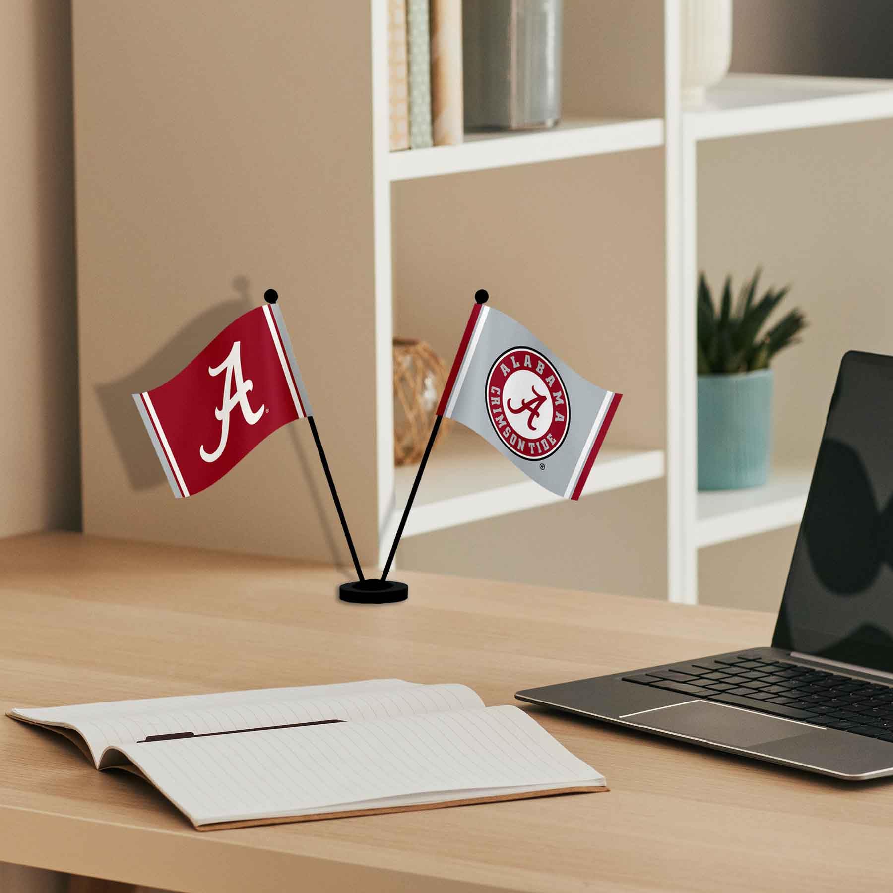 WinCraft Alabama Crimson Tide Desk and Table Top Flags - Sports Collectibles, Sports Memorabilia, Sports Fan Shop, Sports Gifts