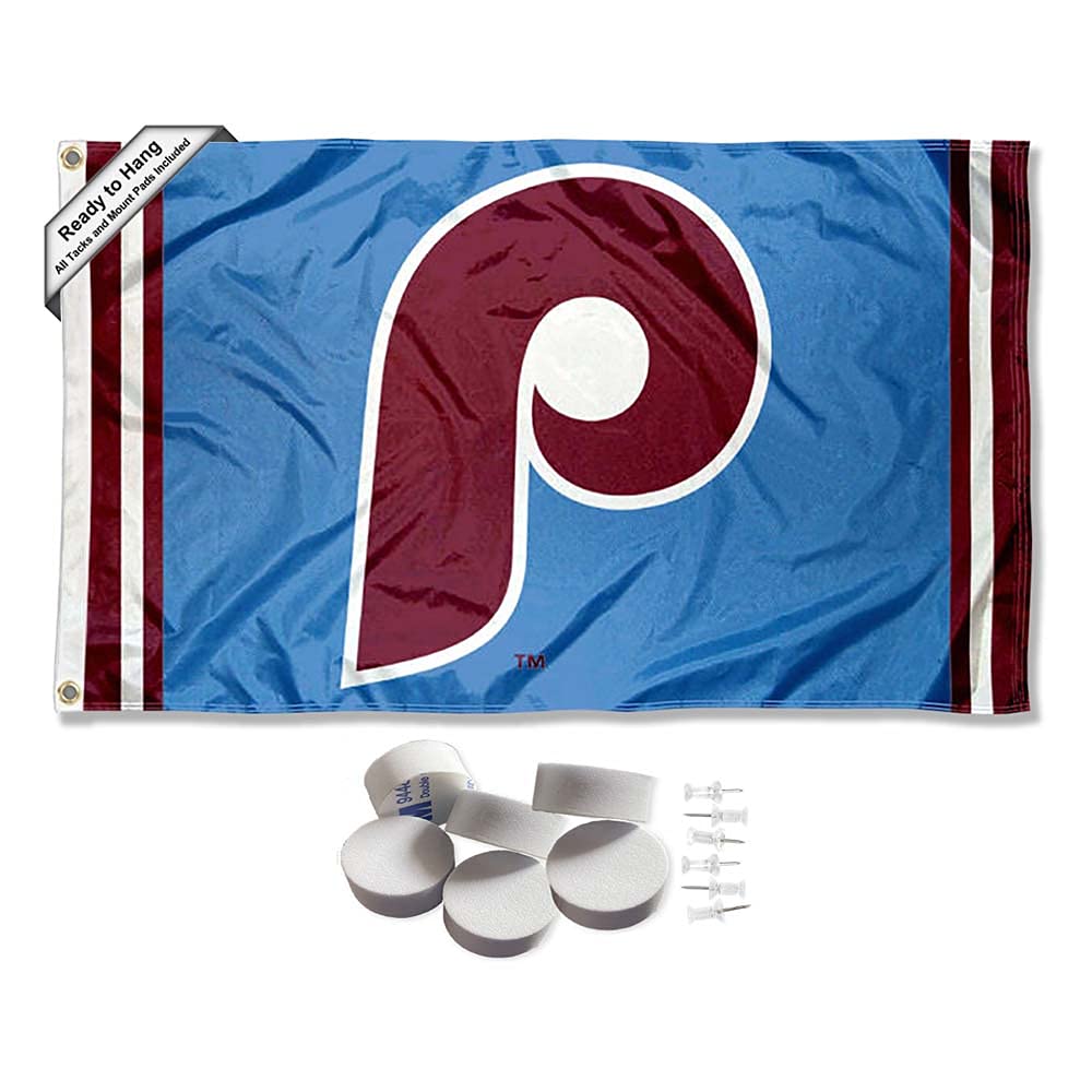 Philadelphia Phillies Retro Vintage Banner and Tapestry Wall Tack Pads - Sports Collectibles, Sports Memorabilia, Sports Fan Shop, Sports Gifts