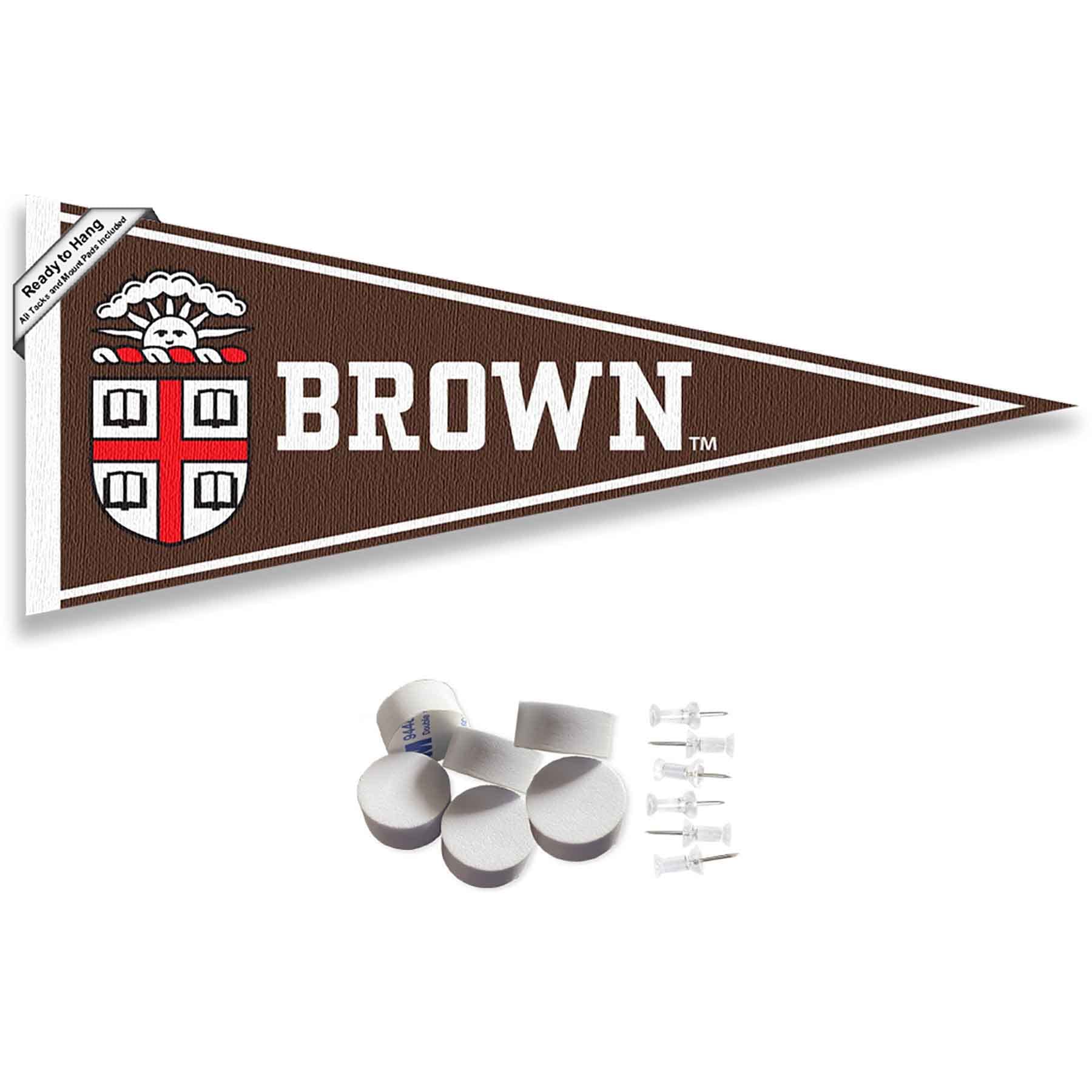 College Flags & Banners Co. Brown Bears Pennant Flag and Wall Tack Mount Pads - Sports Collectibles, Sports Memorabilia, Sports Fan Shop, Sports Gifts