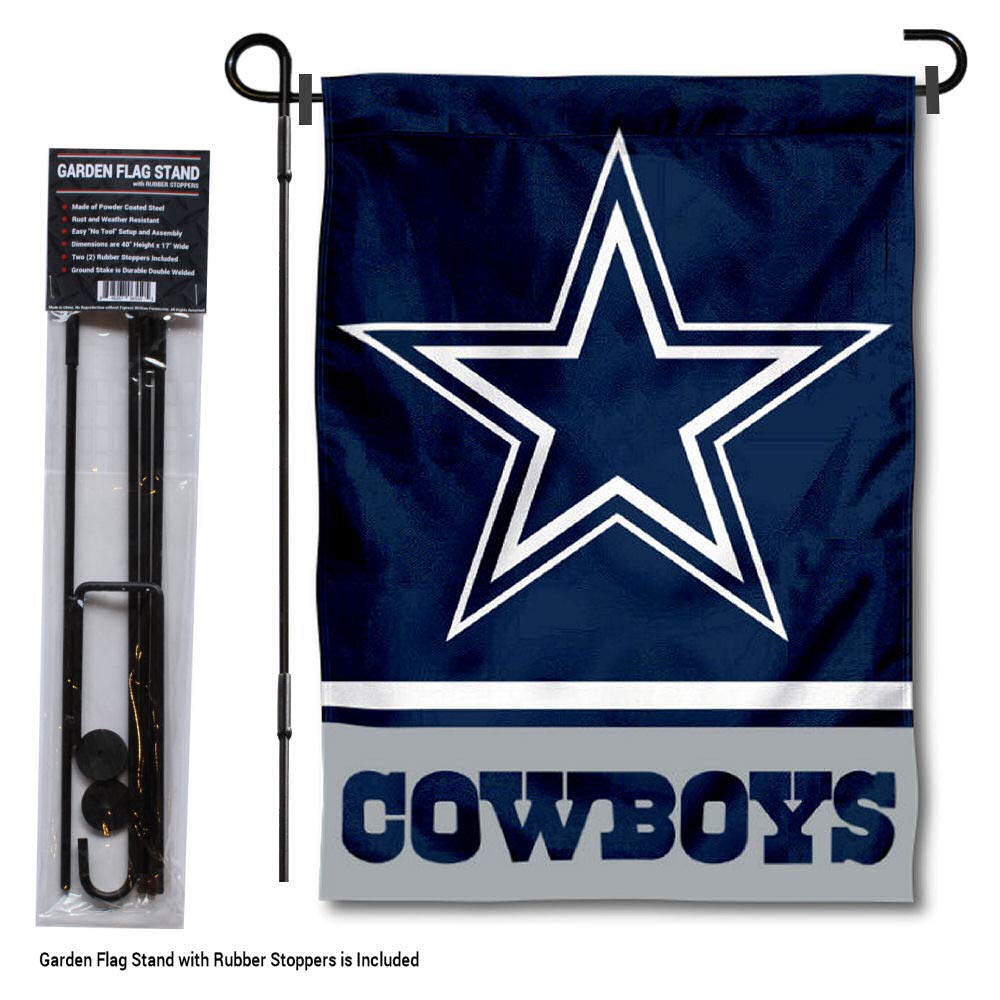 WinCraft Dallas Garden Flag with Stand Holder - Sports Collectibles, Sports Memorabilia, Sports Fan Shop, Sports Gifts