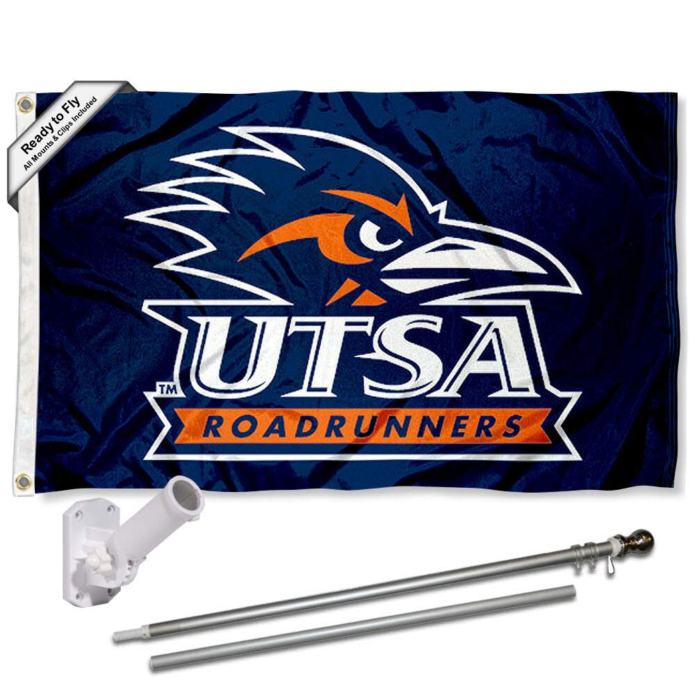 College Flags & Banners Co. Texas San Antonio Flag and Pole Bracket Mount Bundle - Sports Collectibles, Sports Memorabilia, Sports Fan Shop, Sports Gifts