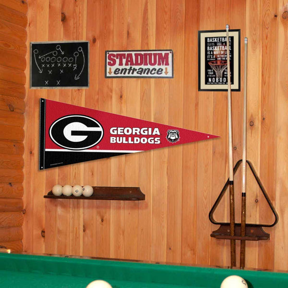 College Flags & Banners Co. Georgia Bulldogs Pennant Flag and Wall Tack Mount Pads - Sports Collectibles, Sports Memorabilia, Sports Fan Shop, Sports Gifts