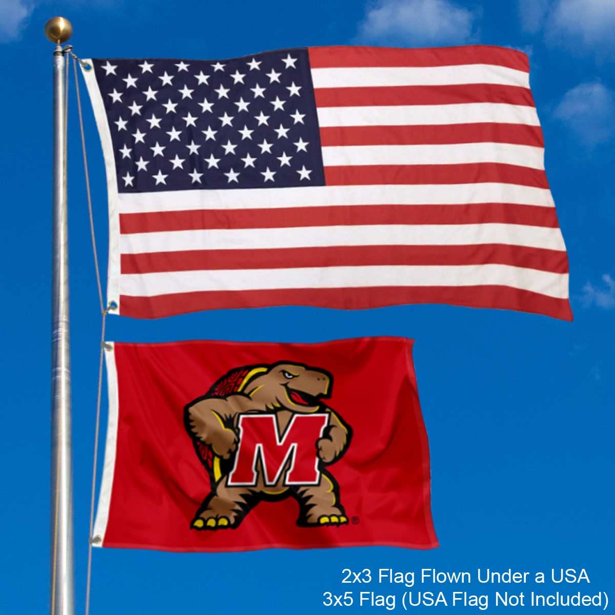 College Flags & Banners Co. Maryland Terrapins Small 2x3 Foot Flag - Sports Collectibles, Sports Memorabilia, Sports Fan Shop, Sports Gifts