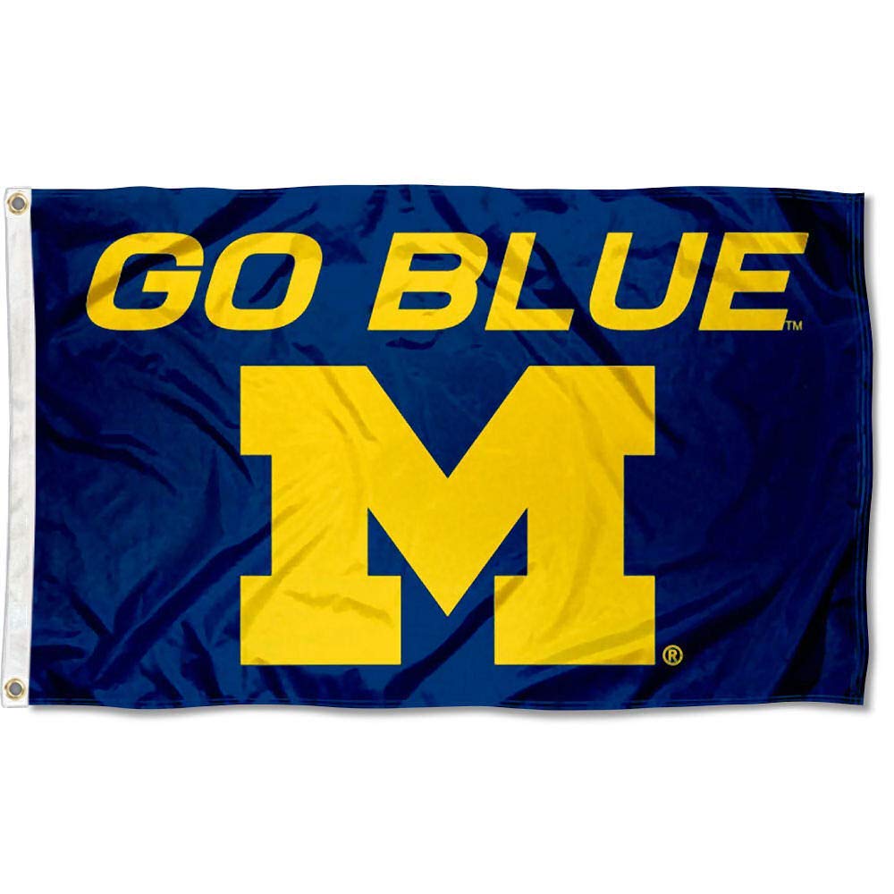 College Flags & Banners Co. Michigan Wolverines Go Blue and USA Flag 3x5 Set - Sports Collectibles, Sports Memorabilia, Sports Fan Shop, Sports Gifts