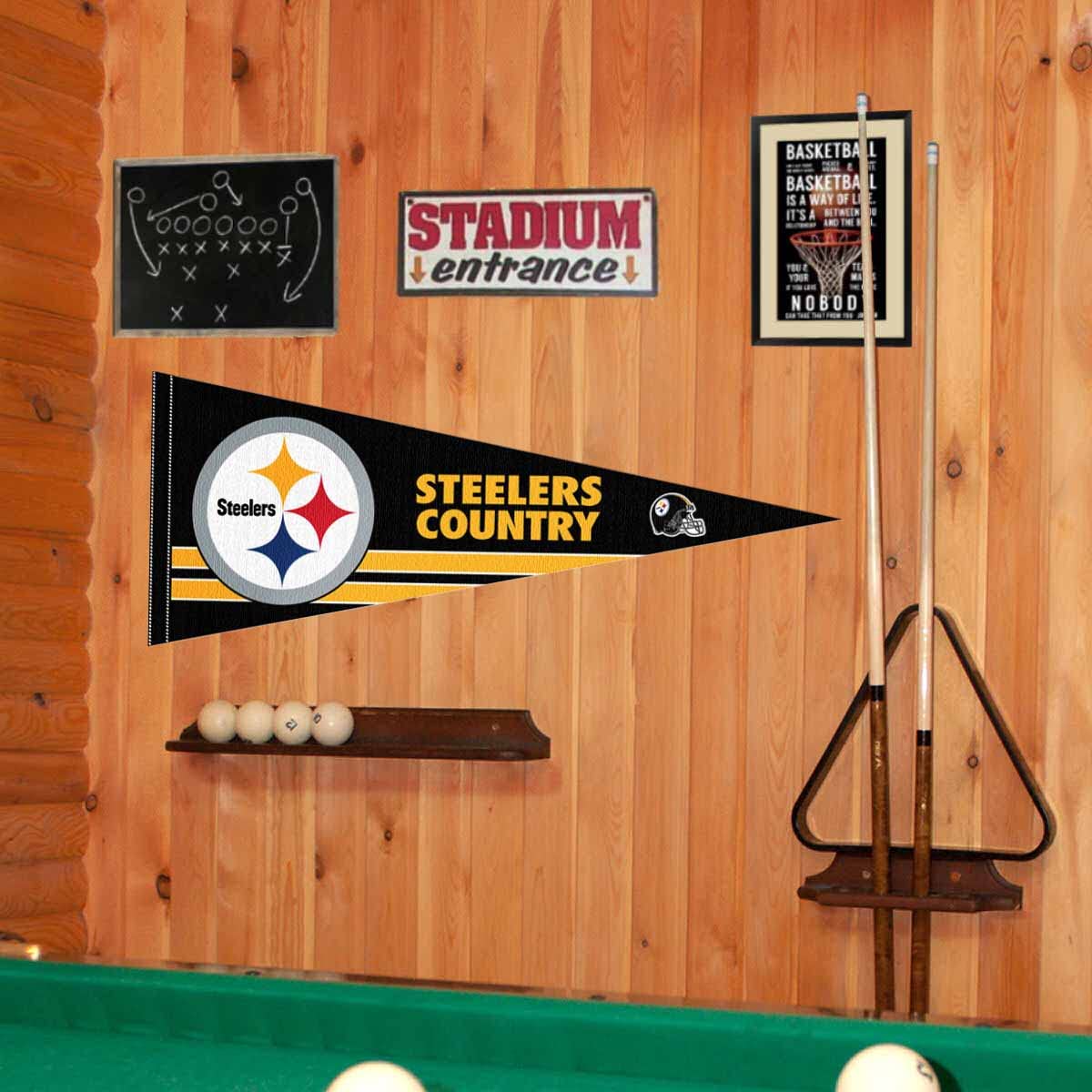 WinCraft Pittsburgh Steelers Country Pennant Banner Flag - Sports Collectibles, Sports Memorabilia, Sports Fan Shop, Sports Gifts