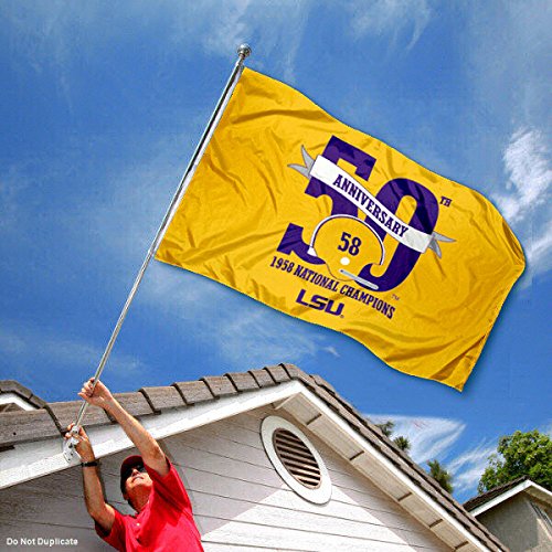 LSU Tigers Large 1958 Anniversary 3x5 College Flag - Sports Collectibles, Sports Memorabilia, Sports Fan Shop, Sports Gifts