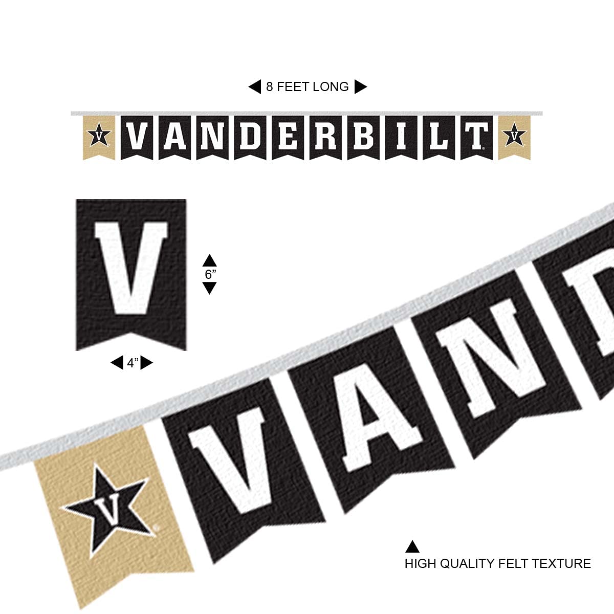 Vanderbilt Commodores Banner String Pennant Flags - Sports Collectibles, Sports Memorabilia, Sports Fan Shop, Sports Gifts