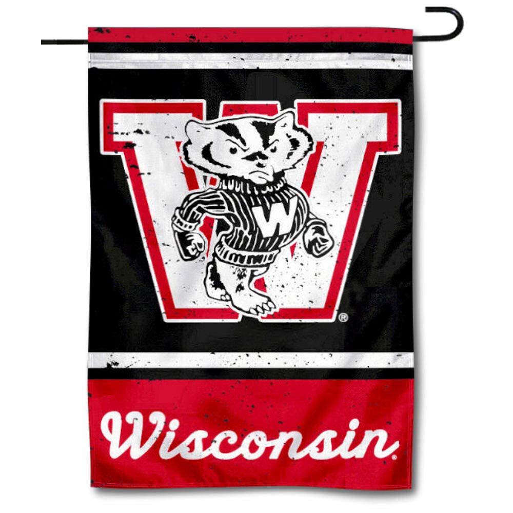 WinCraft UW Badgers Throwback Vintage Retro Garden Flag - Sports Collectibles, Sports Memorabilia, Sports Fan Shop, Sports Gifts