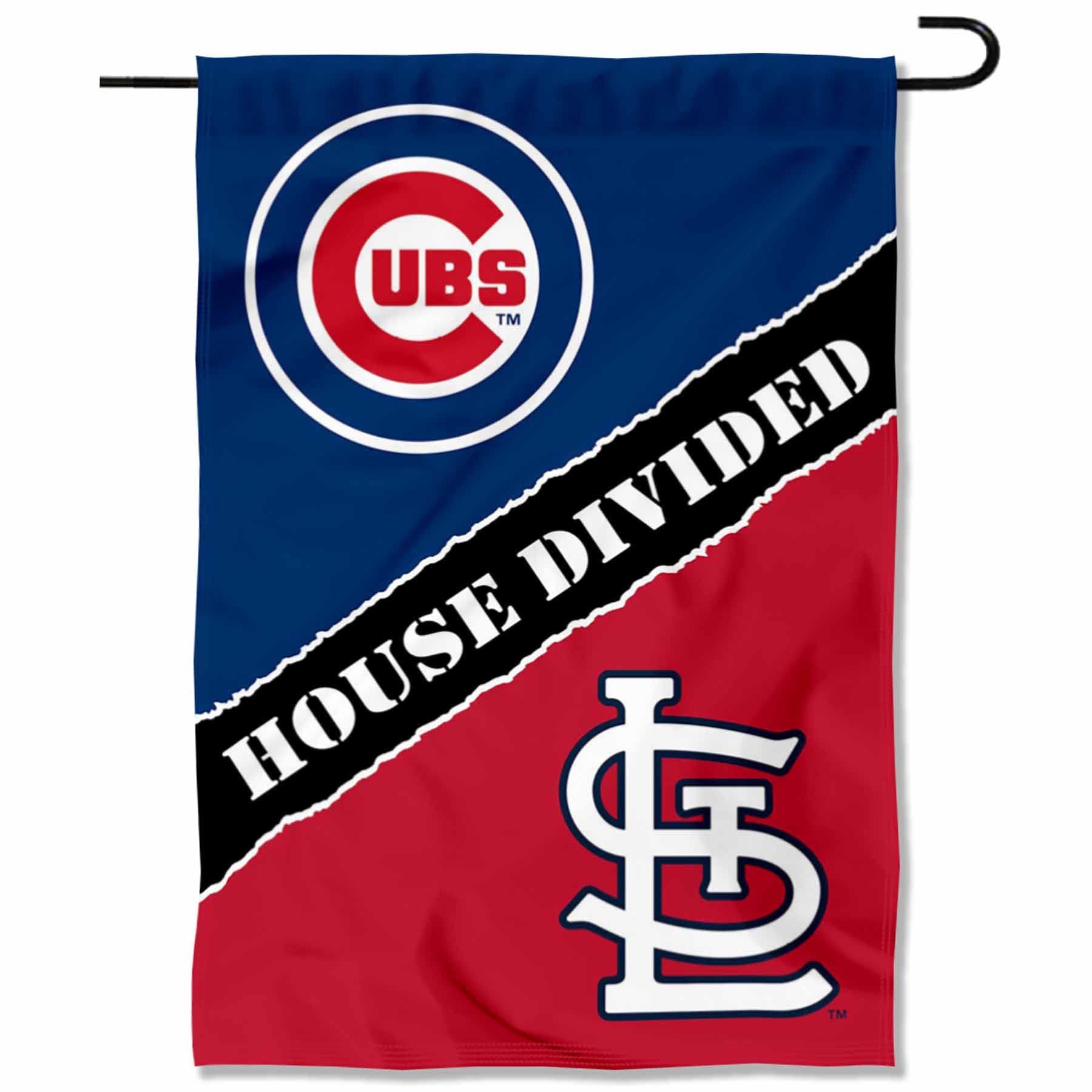 WinCraft House Divided Cubs and Cardinals Double Sided Garden Flag - Sports Collectibles, Sports Memorabilia, Sports Fan Shop, Sports Gifts