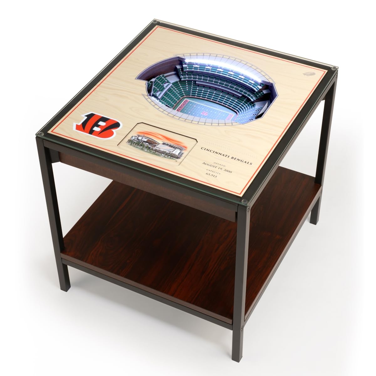 YouTheFan NFL Cincinnati Bengals 25-Layer StadiumViews Lighted End Table - Paul Brown Stadium - Sports Collectibles, Sports Memorabilia, Sports Fan Shop, Sports Gifts