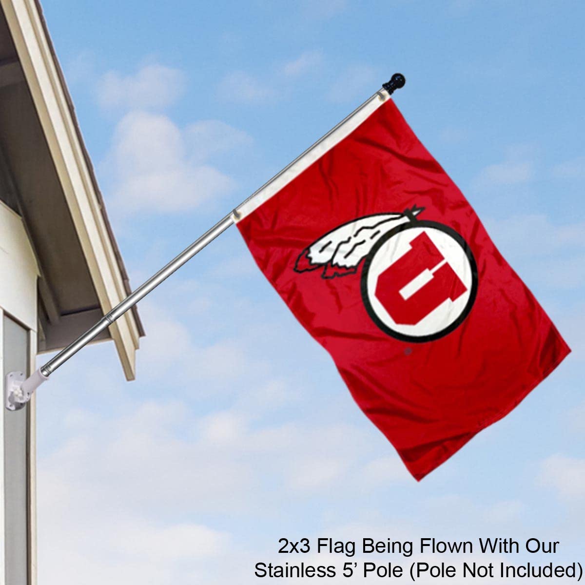College Flags & Banners Co. Utah Utes 2x3 Foot Small Flag and USA 3x5 Flag Set - Sports Collectibles, Sports Memorabilia, Sports Fan Shop, Sports Gifts