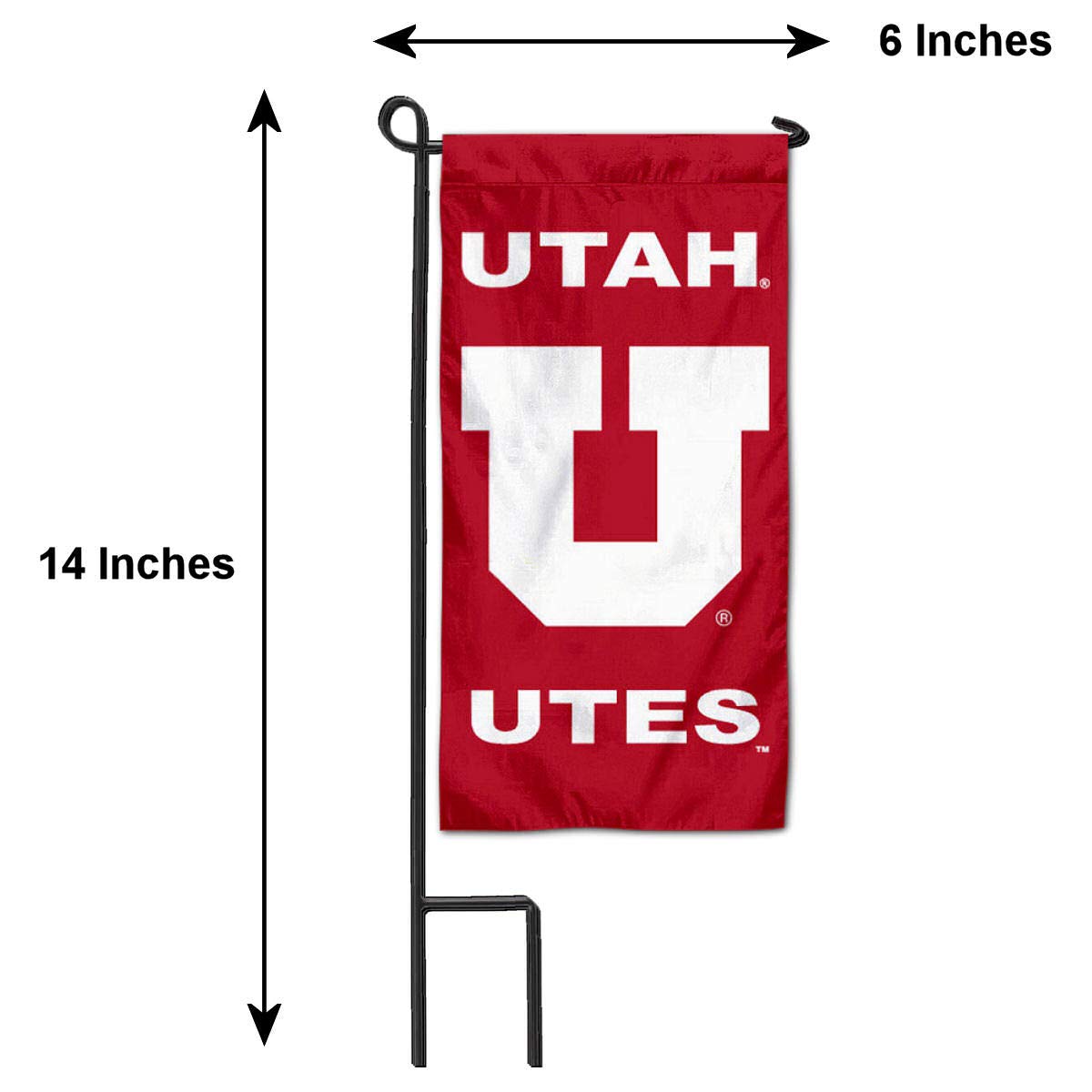College Flags & Banners Co. Utah Mini Garden and Flower Pot Flag Topper - Sports Collectibles, Sports Memorabilia, Sports Fan Shop, Sports Gifts