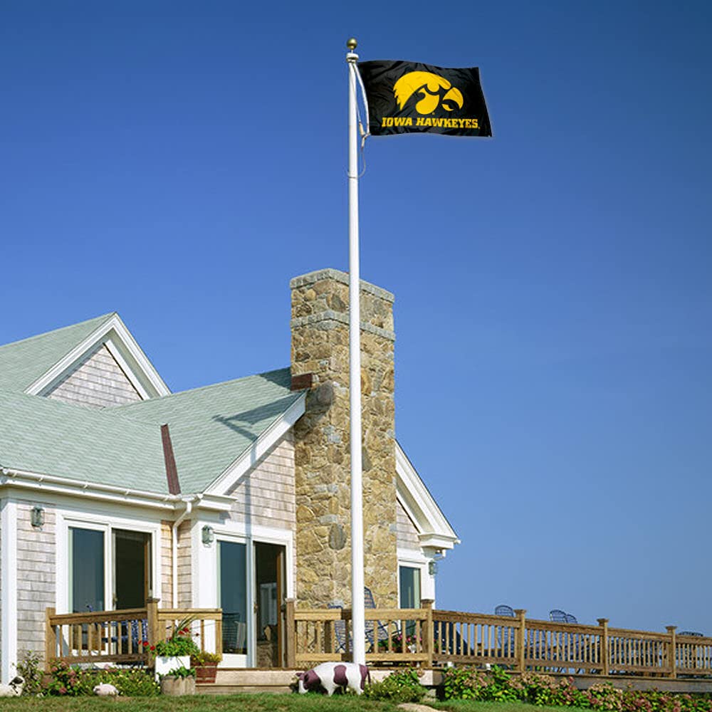College Flags & Banners Co. Iowa Hawkeyes Black University Large College Flag - Sports Collectibles, Sports Memorabilia, Sports Fan Shop, Sports Gifts