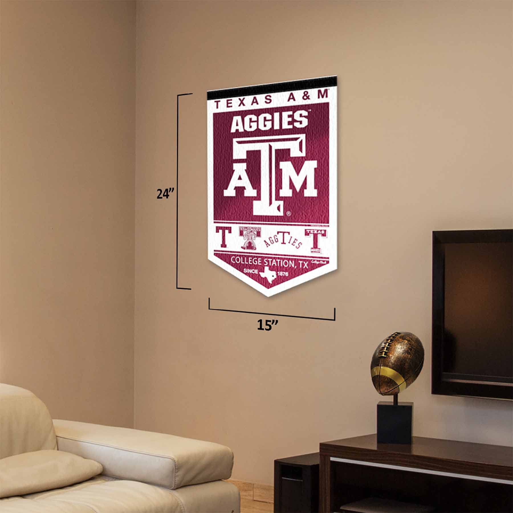 College Flags & Banners Co. Texas A&M Aggies Heritage History Banner Pennant - Sports Collectibles, Sports Memorabilia, Sports Fan Shop, Sports Gifts