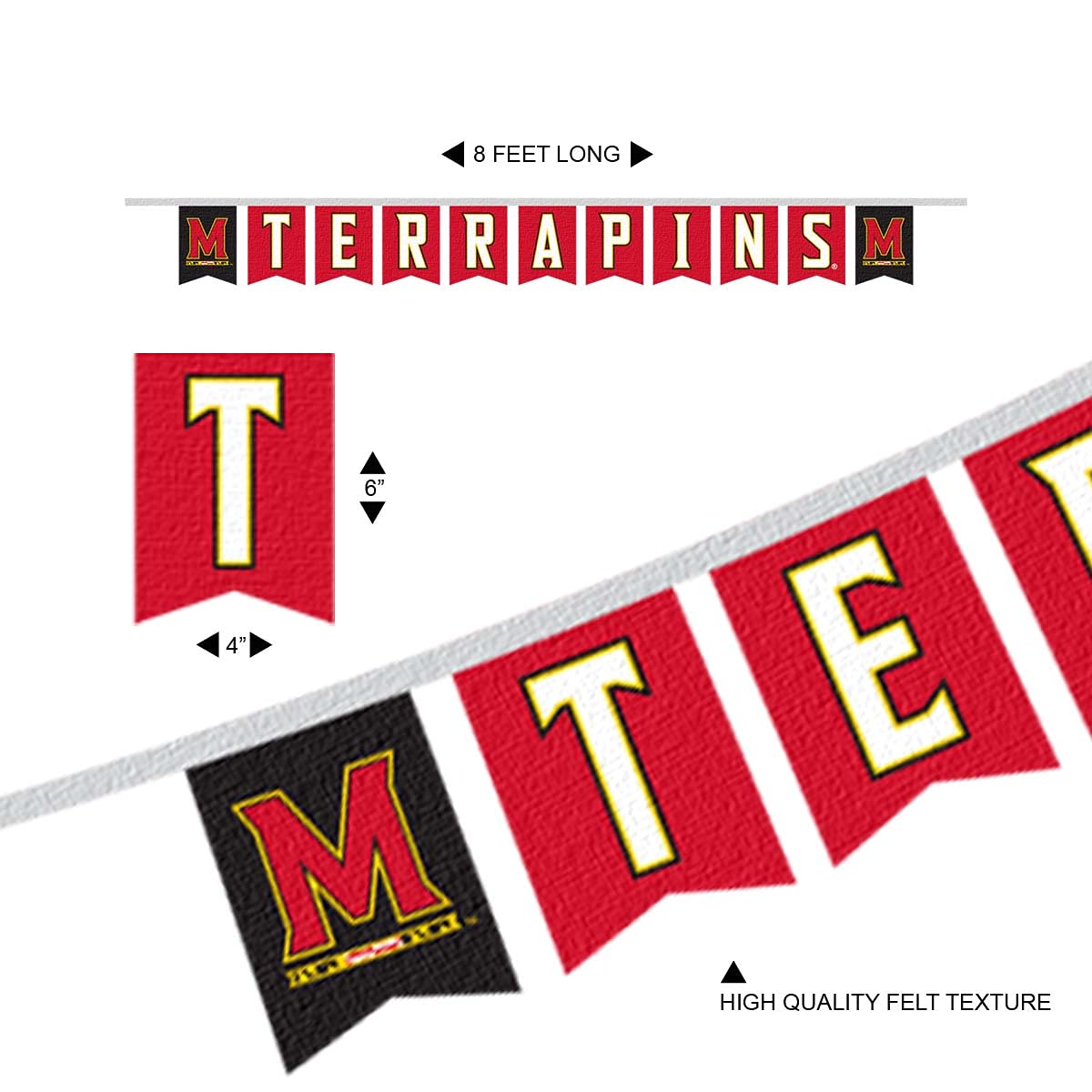 Maryland Terrapins Banner String Pennant Flags - Sports Collectibles, Sports Memorabilia, Sports Fan Shop, Sports Gifts