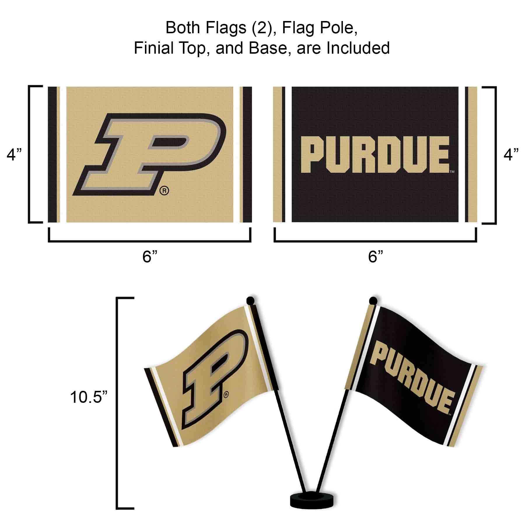 WinCraft Purdue Boilermakers Desk and Table Top Flags - Sports Collectibles, Sports Memorabilia, Sports Fan Shop, Sports Gifts