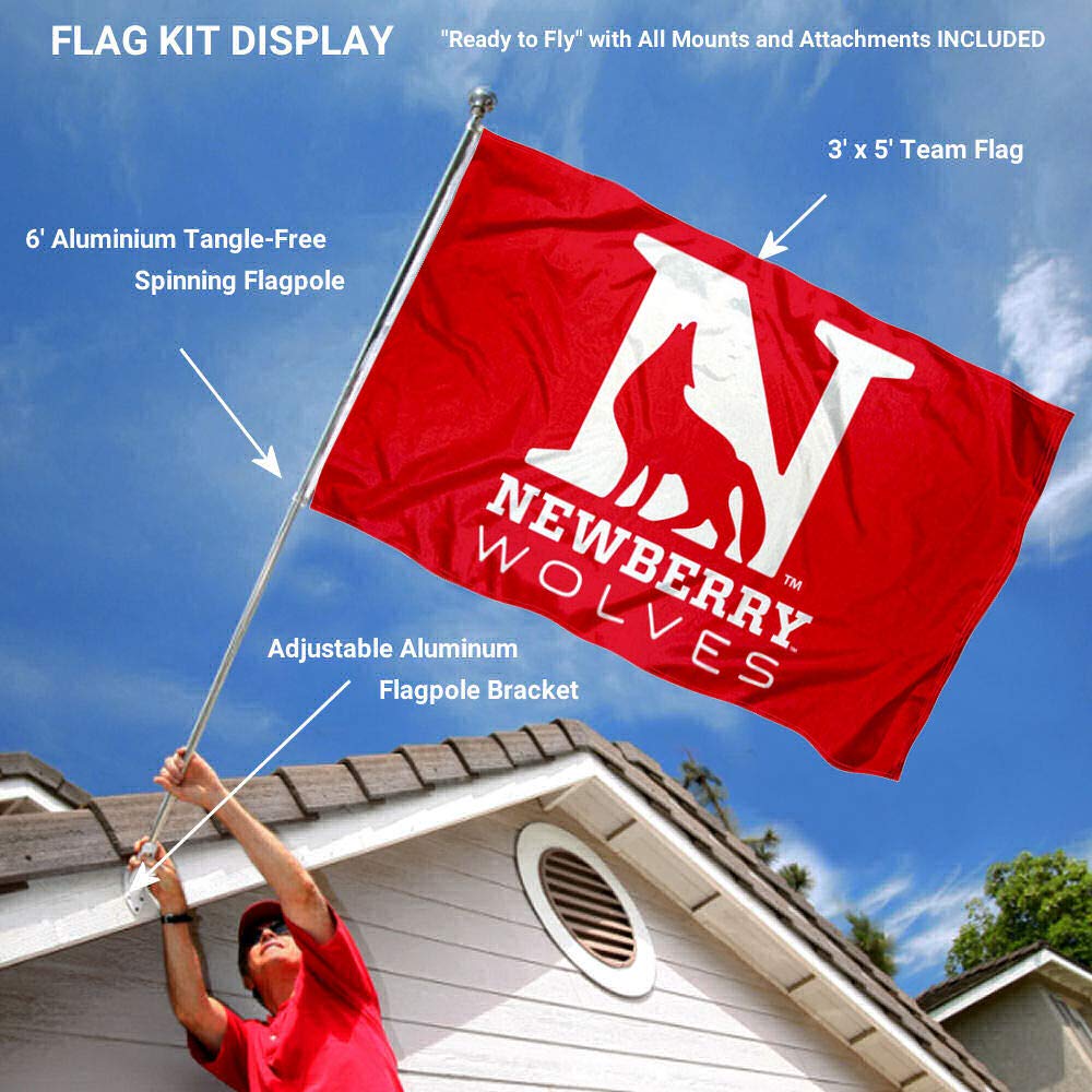 Newberry College Flag and Pole Bracket Mount Bundle - Sports Collectibles, Sports Memorabilia, Sports Fan Shop, Sports Gifts