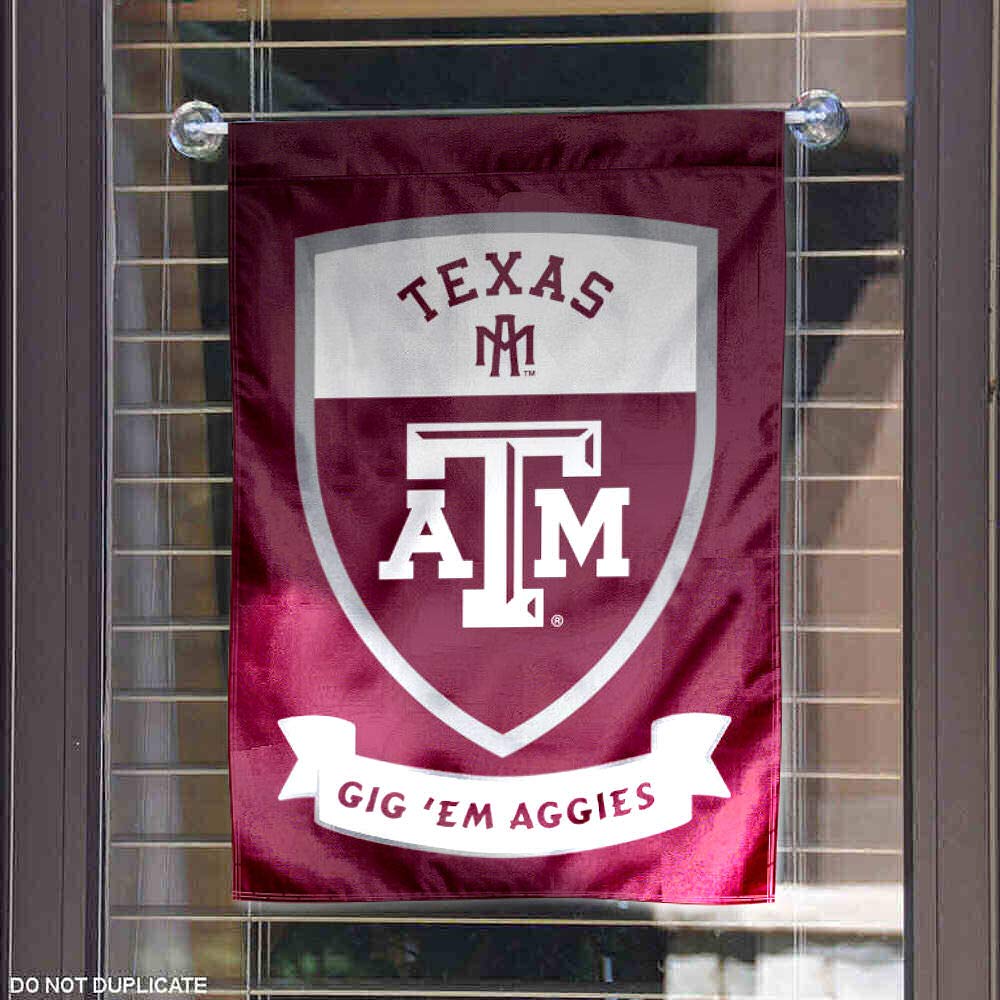 College Flags & Banners Co. Texas A&M Aggies Shield Garden Flag - Sports Collectibles, Sports Memorabilia, Sports Fan Shop, Sports Gifts