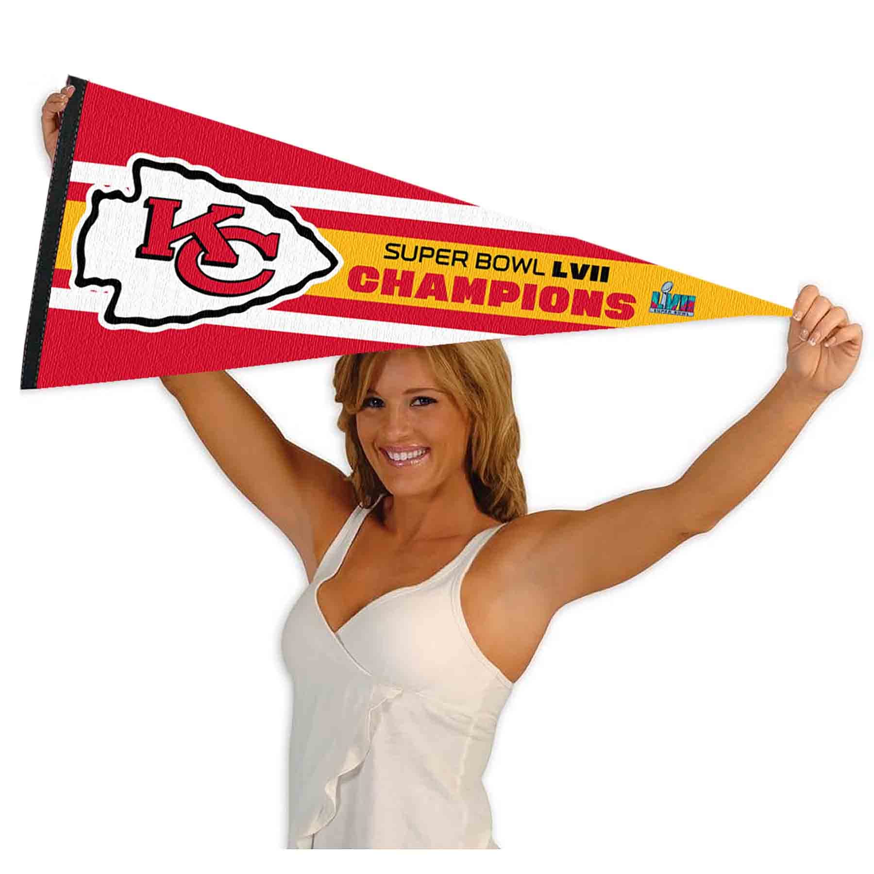 WinCraft Kansas City Chiefs Super Bowl Champions 2023 2022 LVII Pennant Banner Flag - Sports Collectibles, Sports Memorabilia, Sports Fan Shop, Sports Gifts