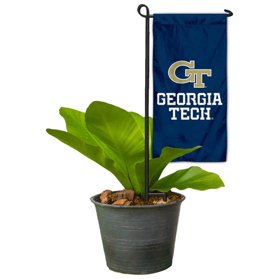 College Flags & Banners Co. Georgia Tech Yellow Jackets Mini Garden and Flower Pot Flag Topper - Sports Collectibles, Sports Memorabilia, Sports Fan Shop, Sports Gifts