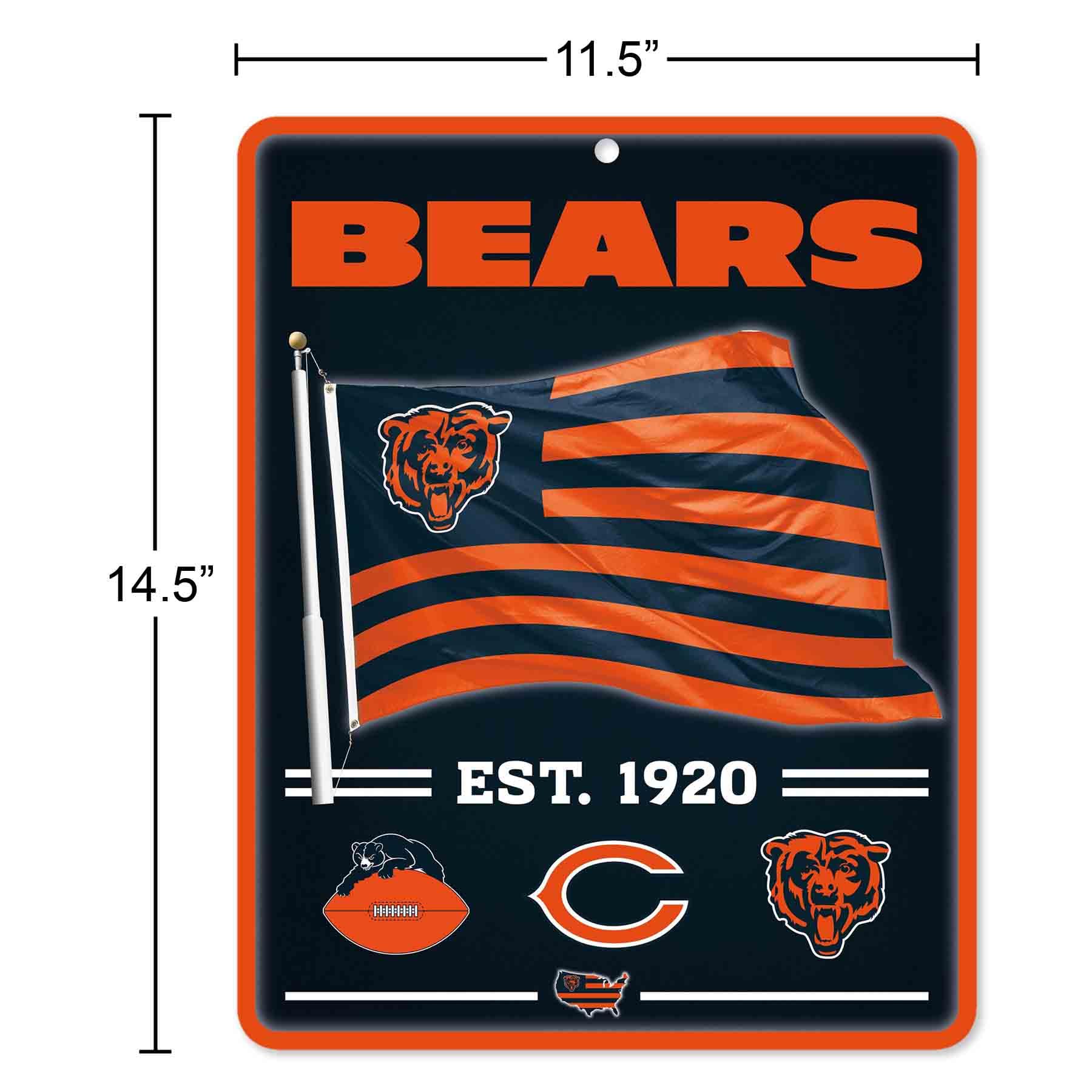 WinCraft Chicago Bears Americana Banner Flag Sign - Sports Collectibles, Sports Memorabilia, Sports Fan Shop, Sports Gifts