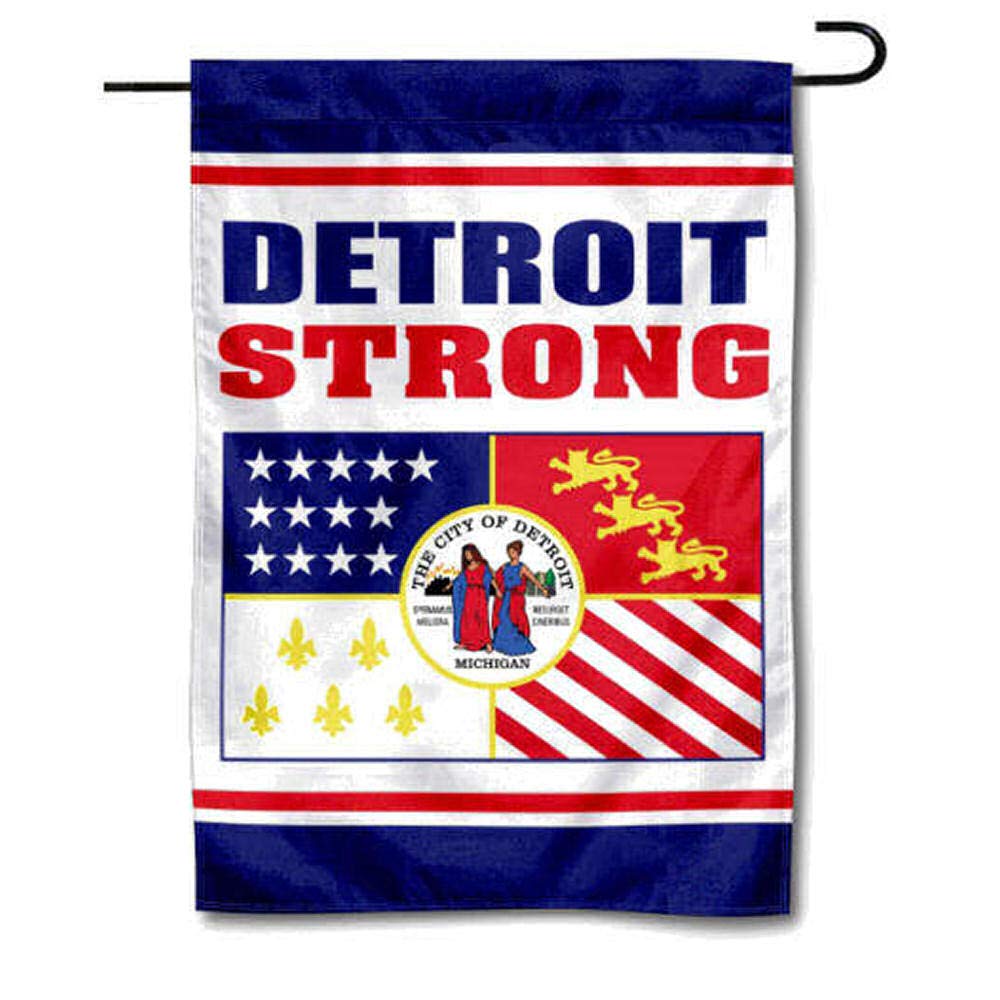 Sports Flags Pennants Company Detroit Strong USA Garden Flag - Sports Collectibles, Sports Memorabilia, Sports Fan Shop, Sports Gifts