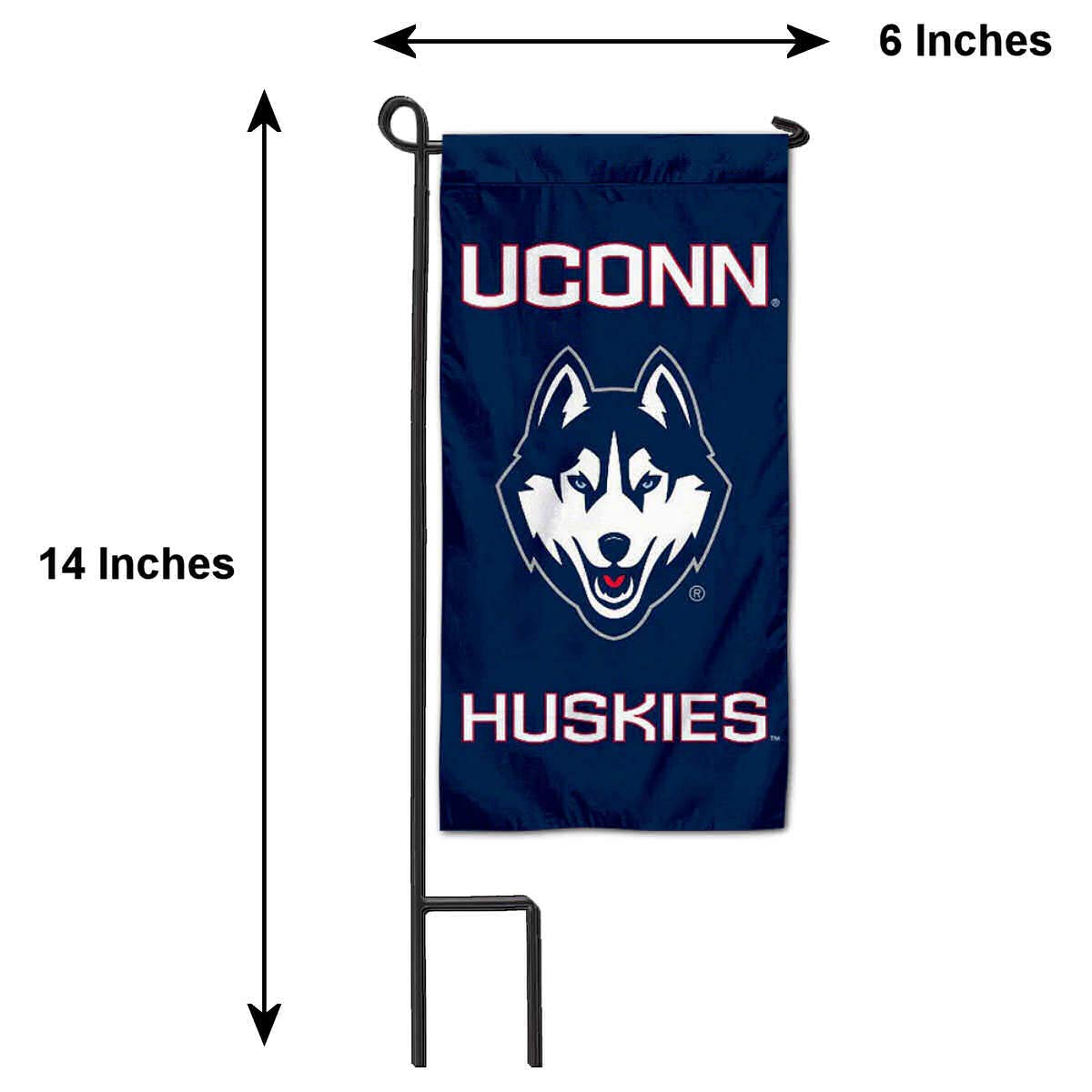 College Flags & Banners Co. Connecticut Huskies Mini Garden and Flower Pot Flag Topper - Sports Collectibles, Sports Memorabilia, Sports Fan Shop, Sports Gifts
