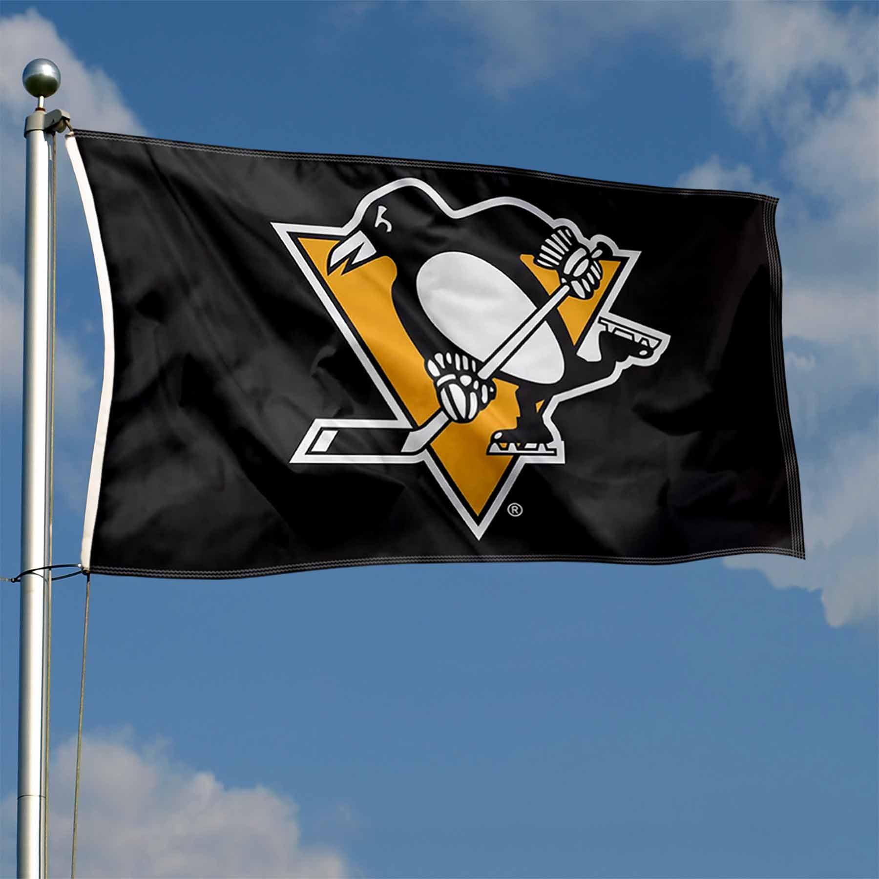 WinCraft Pittsburgh Penguins Flag - Sports Collectibles, Sports Memorabilia, Sports Fan Shop, Sports Gifts