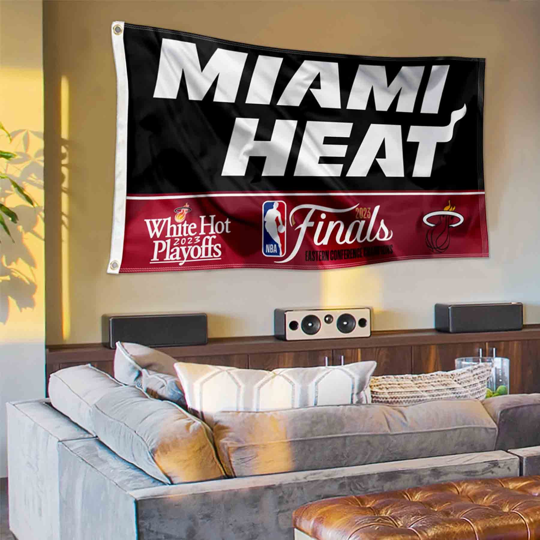WinCraft Miami Heat 2023 Finals Bound Banner Flag - Sports Collectibles, Sports Memorabilia, Sports Fan Shop, Sports Gifts