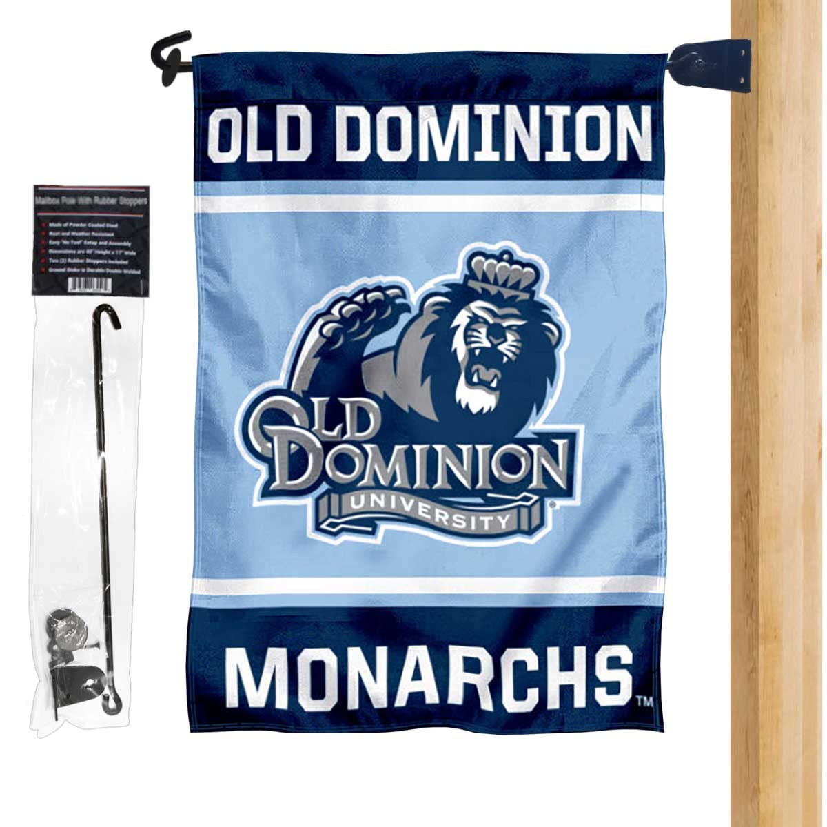 College Flags & Banners Co. Old Dominion Monarchs Garden Flag and Mailbox Post Pole Mount Holder Set - Sports Collectibles, Sports Memorabilia, Sports Fan Shop, Sports Gifts