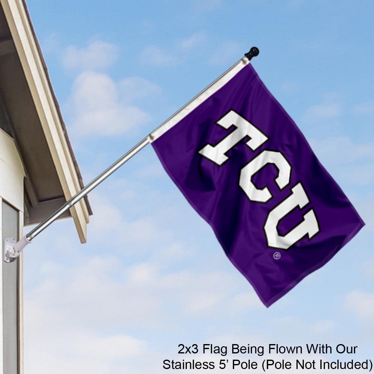 College Flags & Banners Co. Texas Christian Horned Frogs Small 2x3 Foot Flag - Sports Collectibles, Sports Memorabilia, Sports Fan Shop, Sports Gifts