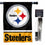 WinCraft Steelers Banner House Flag and 5 Foot Flagpole Set - Sports Collectibles, Sports Memorabilia, Sports Fan Shop, Sports Gifts