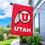 University of Utah House Flag with Flag Pole Set - Sports Collectibles, Sports Memorabilia, Sports Fan Shop, Sports Gifts