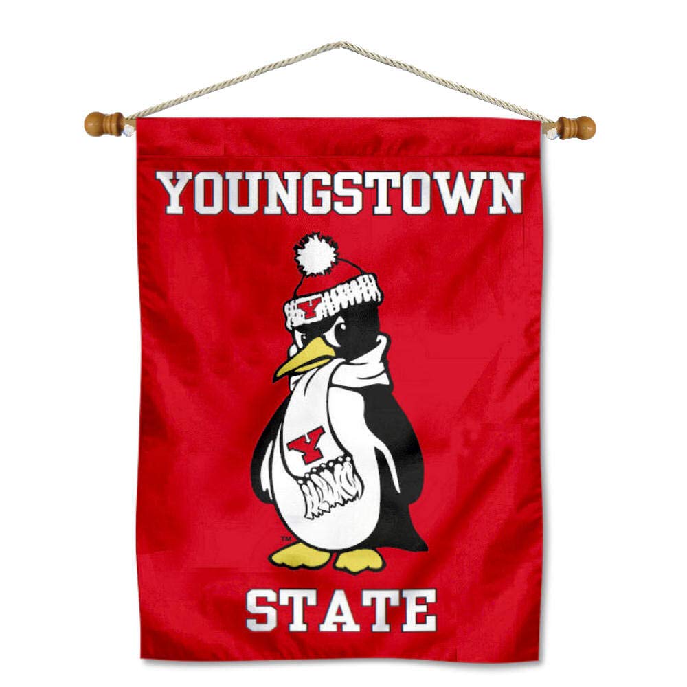 College Flags & Banners Co. YSU Penguins Banner Flag and Wood Banner Pole Set - Sports Collectibles, Sports Memorabilia, Sports Fan Shop, Sports Gifts